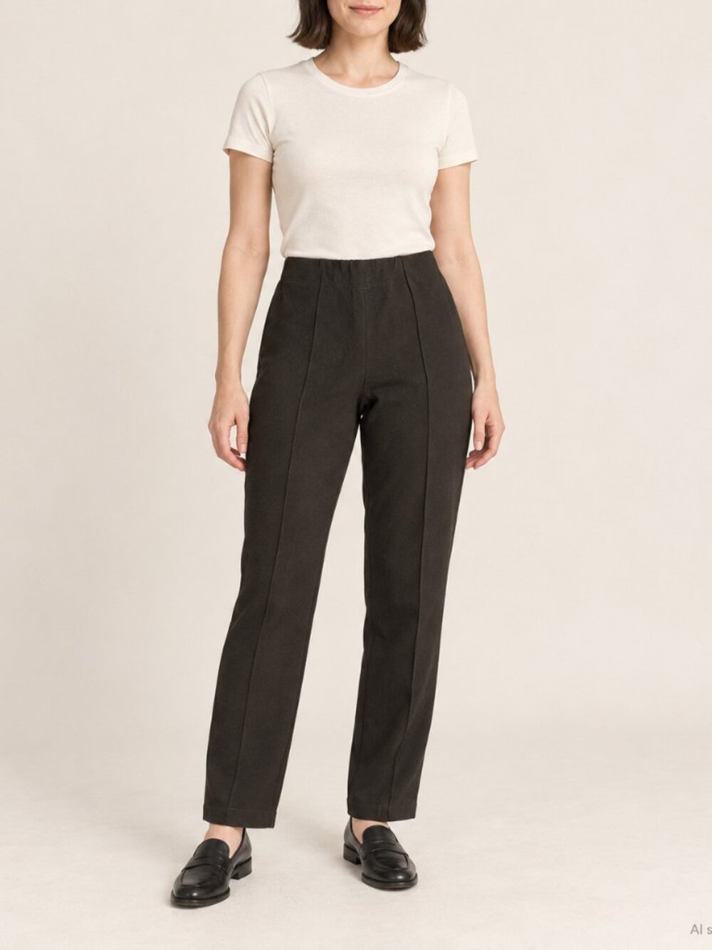 Mango Black Seam Front Slim Pants Size S